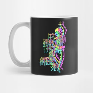 Amazing Day Skeleton - crossed neon colored Mug